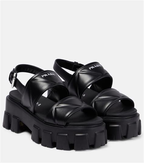 prada strappy platform sandal|prada platform sandals outlet.